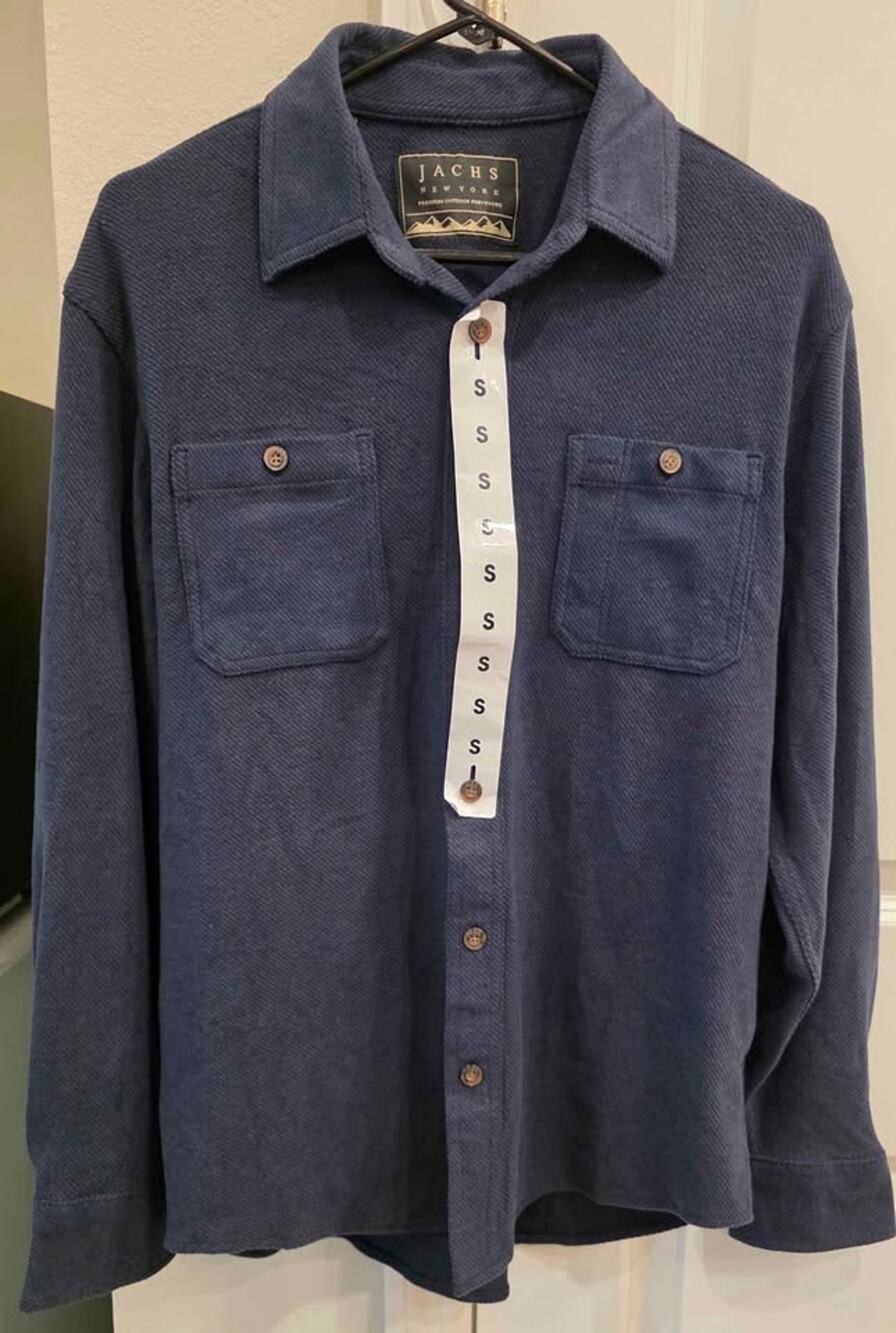 New Jachs New York Navy Blue Men's Long Sleeve Shirt - Size Small